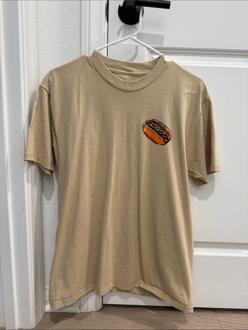 Seager Beige Graphic Tee with Hot Dog Graphic